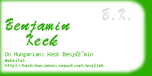 benjamin keck business card